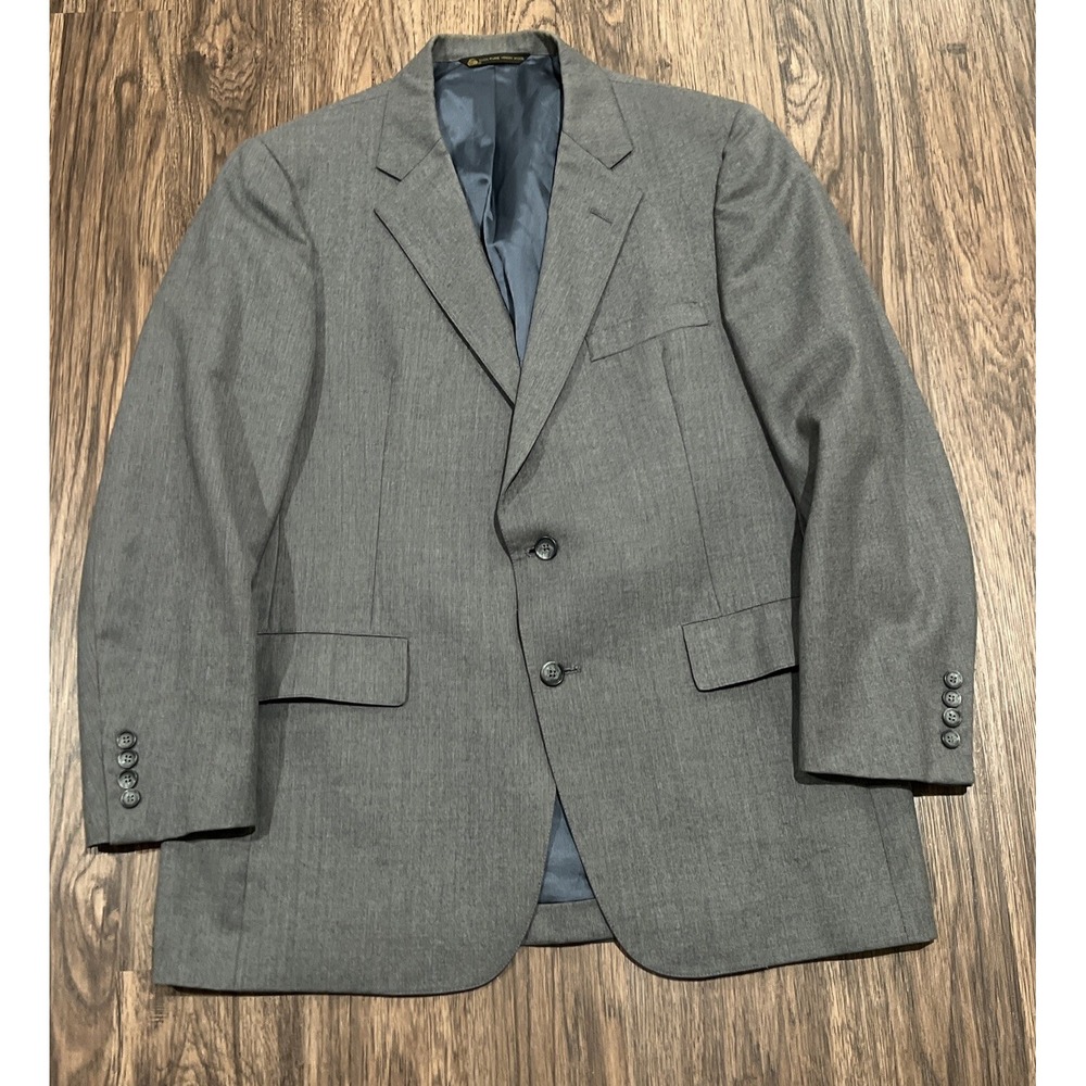 VTG Hart Schaffner Marx Racquet Club Gray Tweed Wool 2 Button Blazer Mens 40R